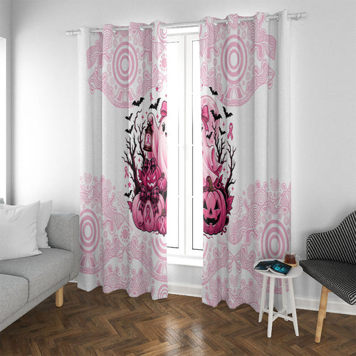 Aboriginal Pink Ghost Pumpkin Window Curtain Aboriginal Halloween Wear Pink