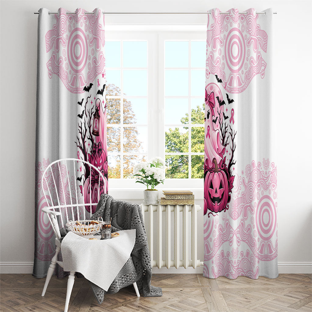 Aboriginal Pink Ghost Pumpkin Window Curtain Aboriginal Halloween Wear Pink