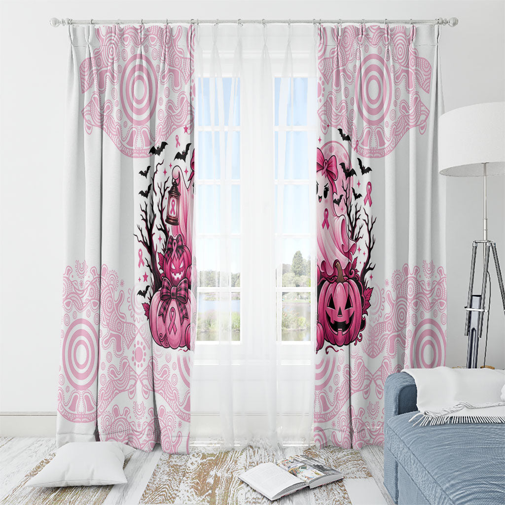 Aboriginal Pink Ghost Pumpkin Window Curtain Aboriginal Halloween Wear Pink