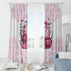 Aboriginal Pink Ghost Pumpkin Window Curtain Aboriginal Halloween Wear Pink