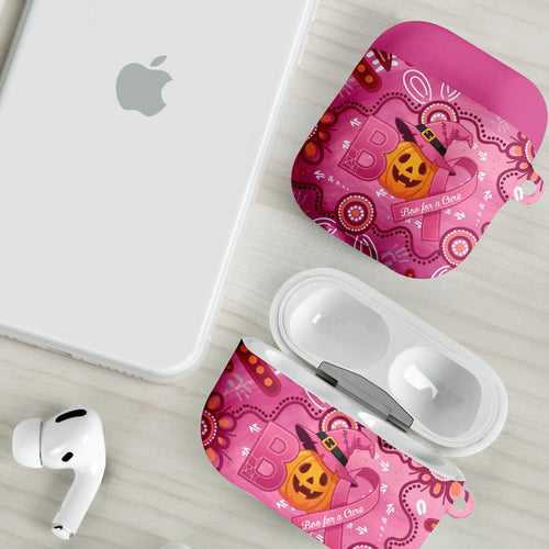 Boo for a Cure Pink Ghost AirPods Case Aboriginal Halloween Wear Pink