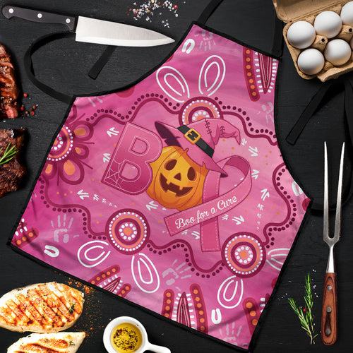 Boo for a Cure Pink Ghost Apron Aboriginal Halloween Wear Pink