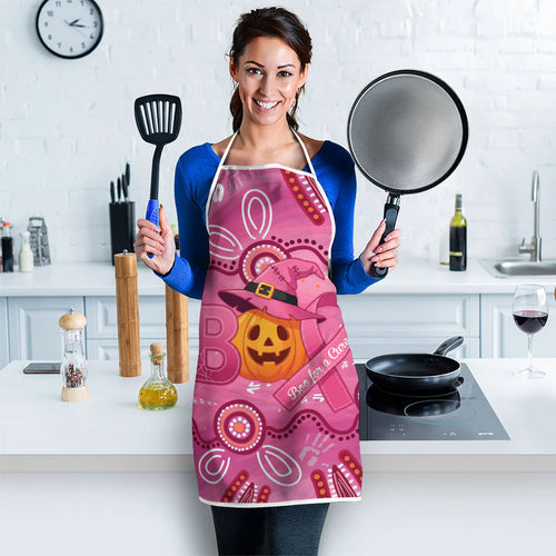 Boo for a Cure Pink Ghost Apron Aboriginal Halloween Wear Pink