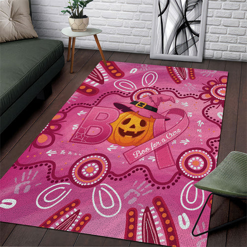 Boo for a Cure Pink Ghost Area Rug Aboriginal Halloween Wear Pink