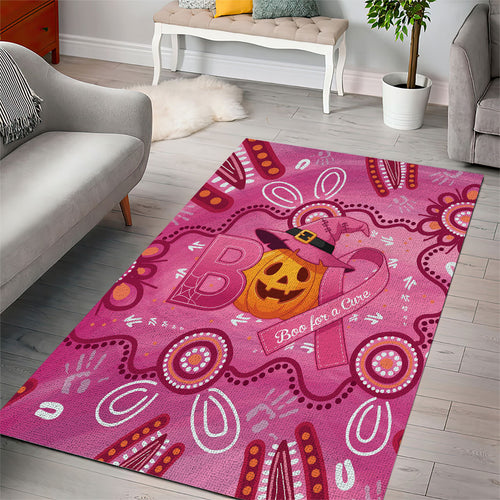 Boo for a Cure Pink Ghost Area Rug Aboriginal Halloween Wear Pink
