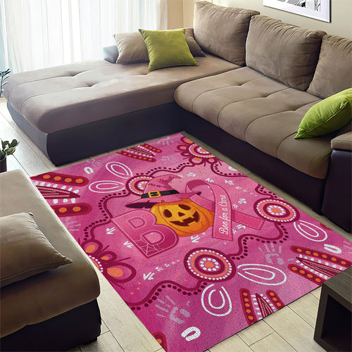 Boo for a Cure Pink Ghost Area Rug Aboriginal Halloween Wear Pink