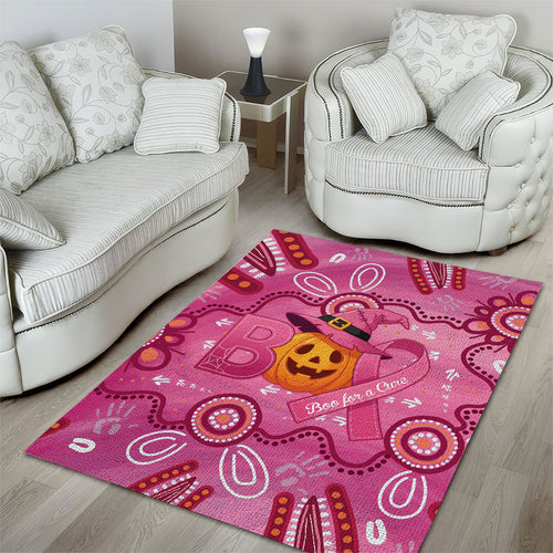 Boo for a Cure Pink Ghost Area Rug Aboriginal Halloween Wear Pink