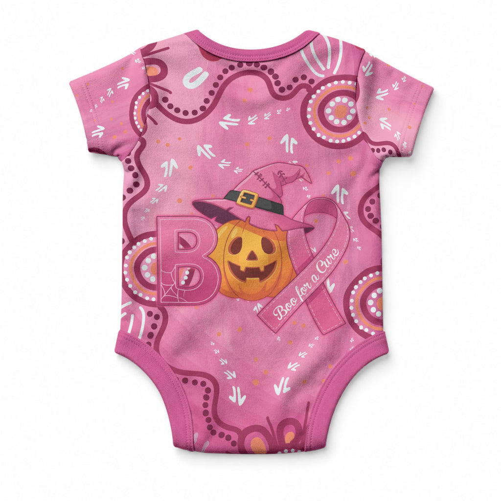Boo for a Cure Pink Ghost Baby Onesie Aboriginal Halloween Wear Pink