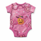 Boo for a Cure Pink Ghost Baby Onesie Aboriginal Halloween Wear Pink
