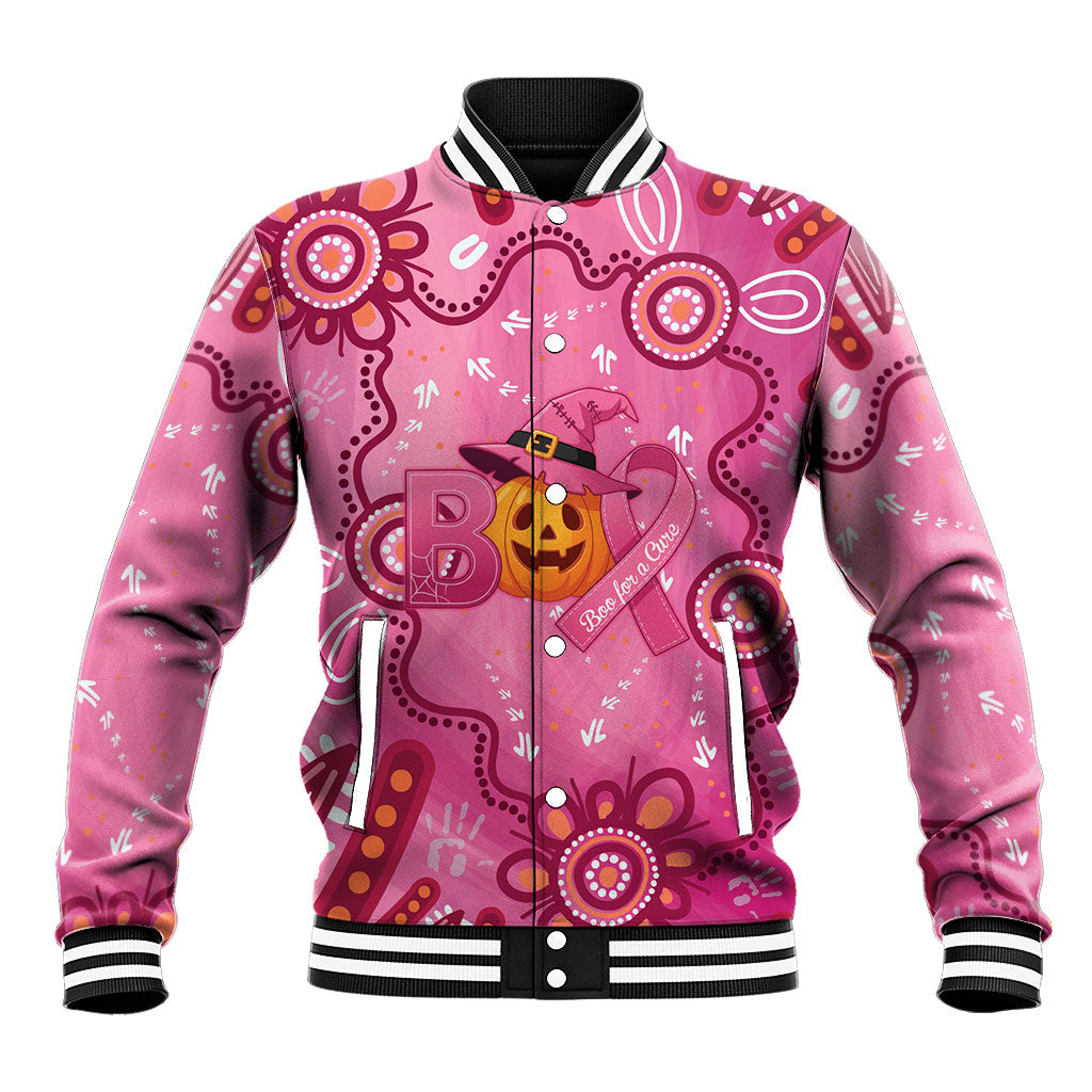 Boo for a Cure Pink Ghost Baseball Jacket Aboriginal Halloween Wear Pink