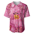 Boo for a Cure Pink Ghost Baseball Jersey Aboriginal Halloween Wear Pink