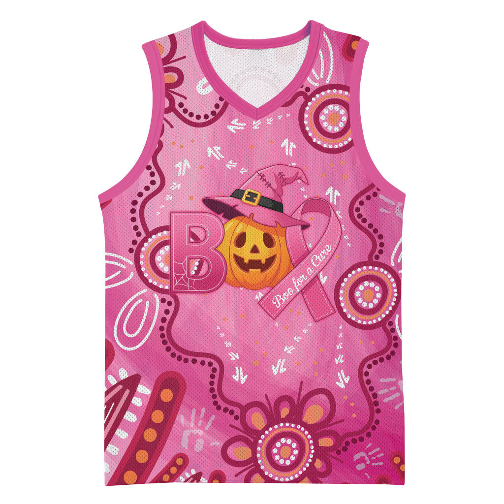 Boo for a Cure Pink Ghost Basketball Jersey Aboriginal Halloween Wear Pink