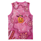 Boo for a Cure Pink Ghost Basketball Jersey Aboriginal Halloween Wear Pink