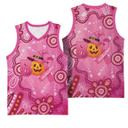 Boo for a Cure Pink Ghost Basketball Jersey Aboriginal Halloween Wear Pink