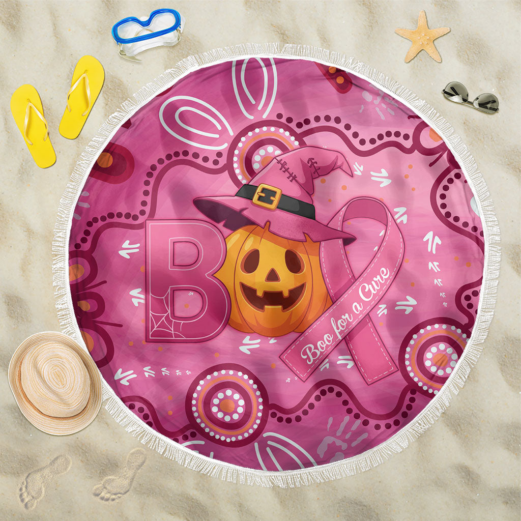 Boo for a Cure Pink Ghost Beach Blanket Aboriginal Halloween Wear Pink