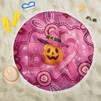 Boo for a Cure Pink Ghost Beach Blanket Aboriginal Halloween Wear Pink