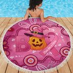 Boo for a Cure Pink Ghost Beach Blanket Aboriginal Halloween Wear Pink