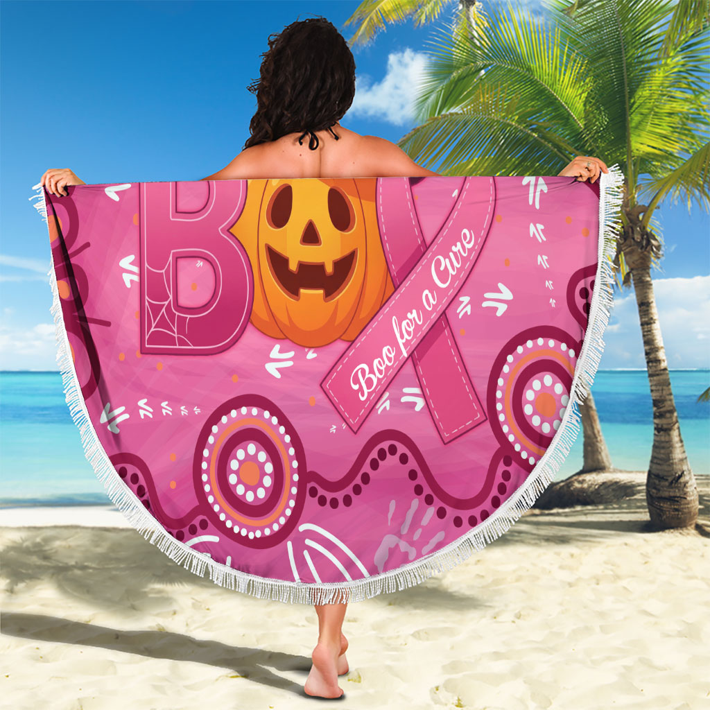 Boo for a Cure Pink Ghost Beach Blanket Aboriginal Halloween Wear Pink