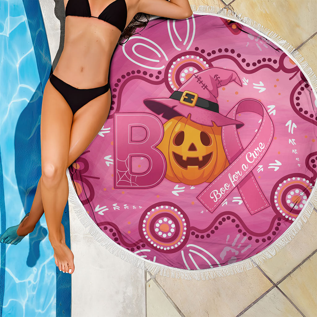 Boo for a Cure Pink Ghost Beach Blanket Aboriginal Halloween Wear Pink