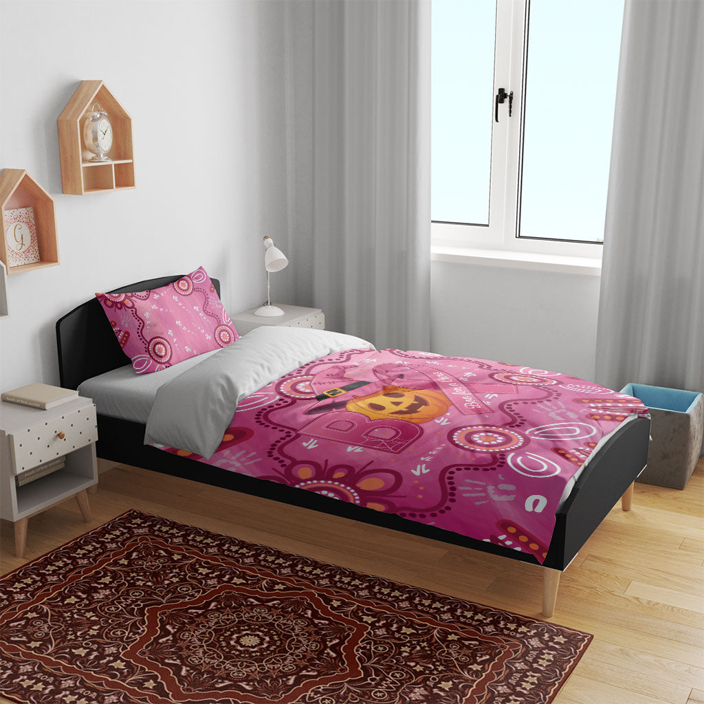 Boo for a Cure Pink Ghost Bedding Set Aboriginal Halloween Wear Pink