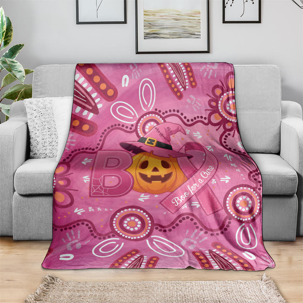 Boo for a Cure Pink Ghost Blanket Aboriginal Halloween Wear Pink