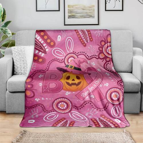 Boo for a Cure Pink Ghost Blanket Aboriginal Halloween Wear Pink