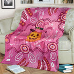 Boo for a Cure Pink Ghost Blanket Aboriginal Halloween Wear Pink