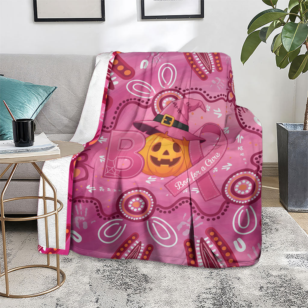 Boo for a Cure Pink Ghost Blanket Aboriginal Halloween Wear Pink