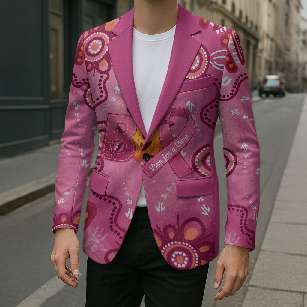 Boo for a Cure Pink Ghost Blazer Aboriginal Halloween Wear Pink