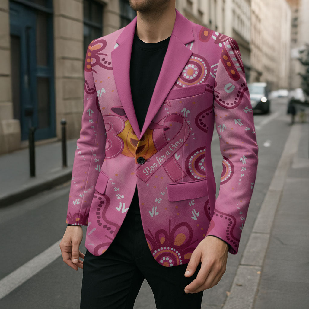 Boo for a Cure Pink Ghost Blazer Aboriginal Halloween Wear Pink