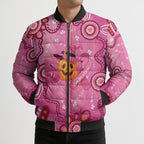 Boo for a Cure Pink Ghost Bomber Puffer Jacket Aboriginal Halloween Wear Pink