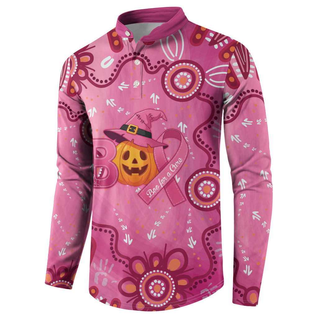 Boo for a Cure Pink Ghost Button Sweatshirt Aboriginal Halloween Wear Pink