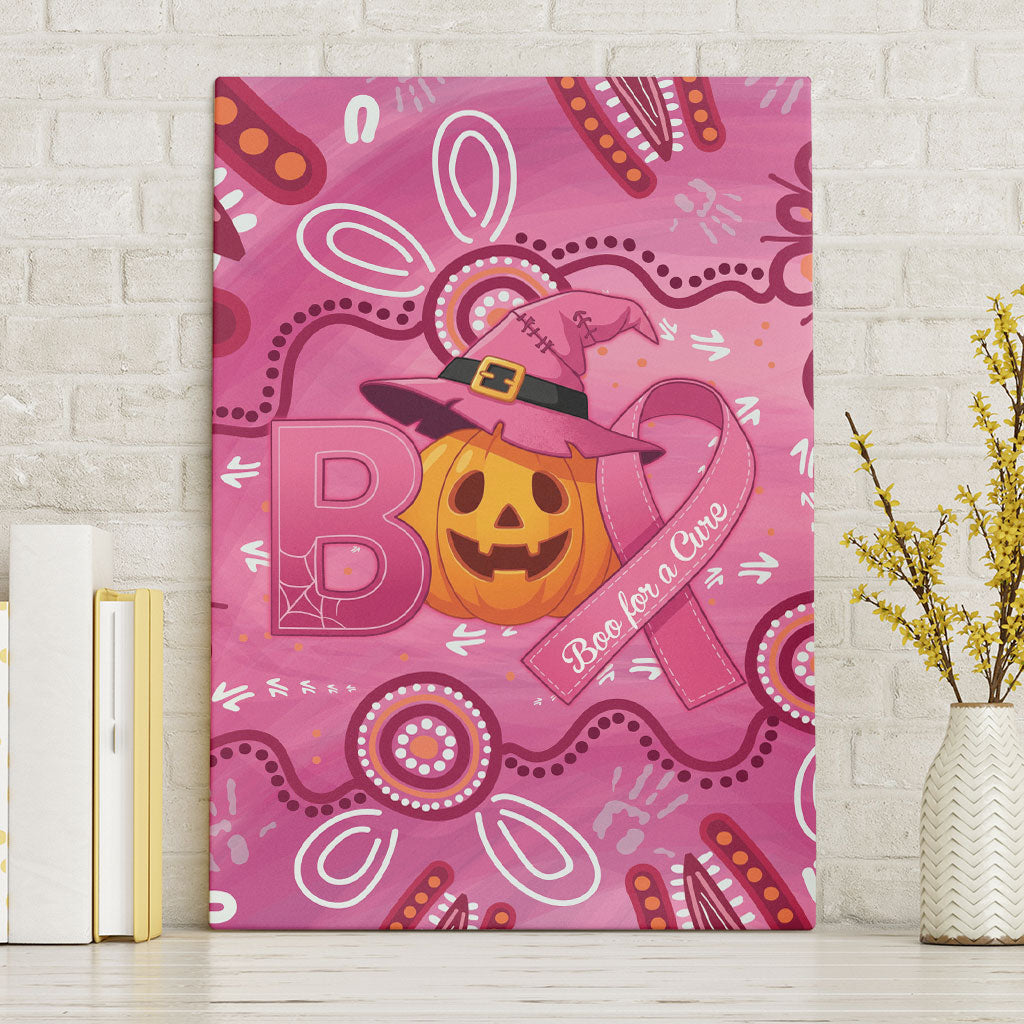 Boo for a Cure Pink Ghost Canvas Wall Art Aboriginal Halloween Wear Pink