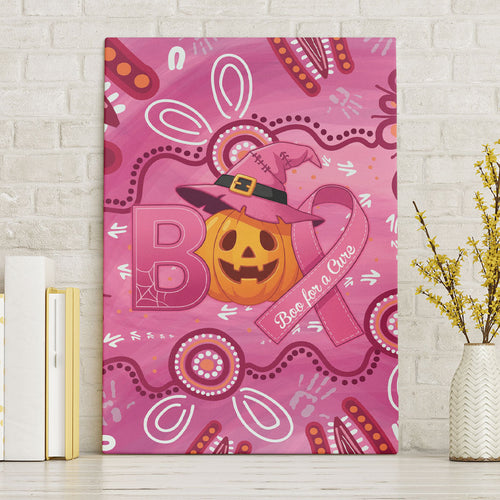 Boo for a Cure Pink Ghost Canvas Wall Art Aboriginal Halloween Wear Pink