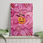 Boo for a Cure Pink Ghost Canvas Wall Art Aboriginal Halloween Wear Pink