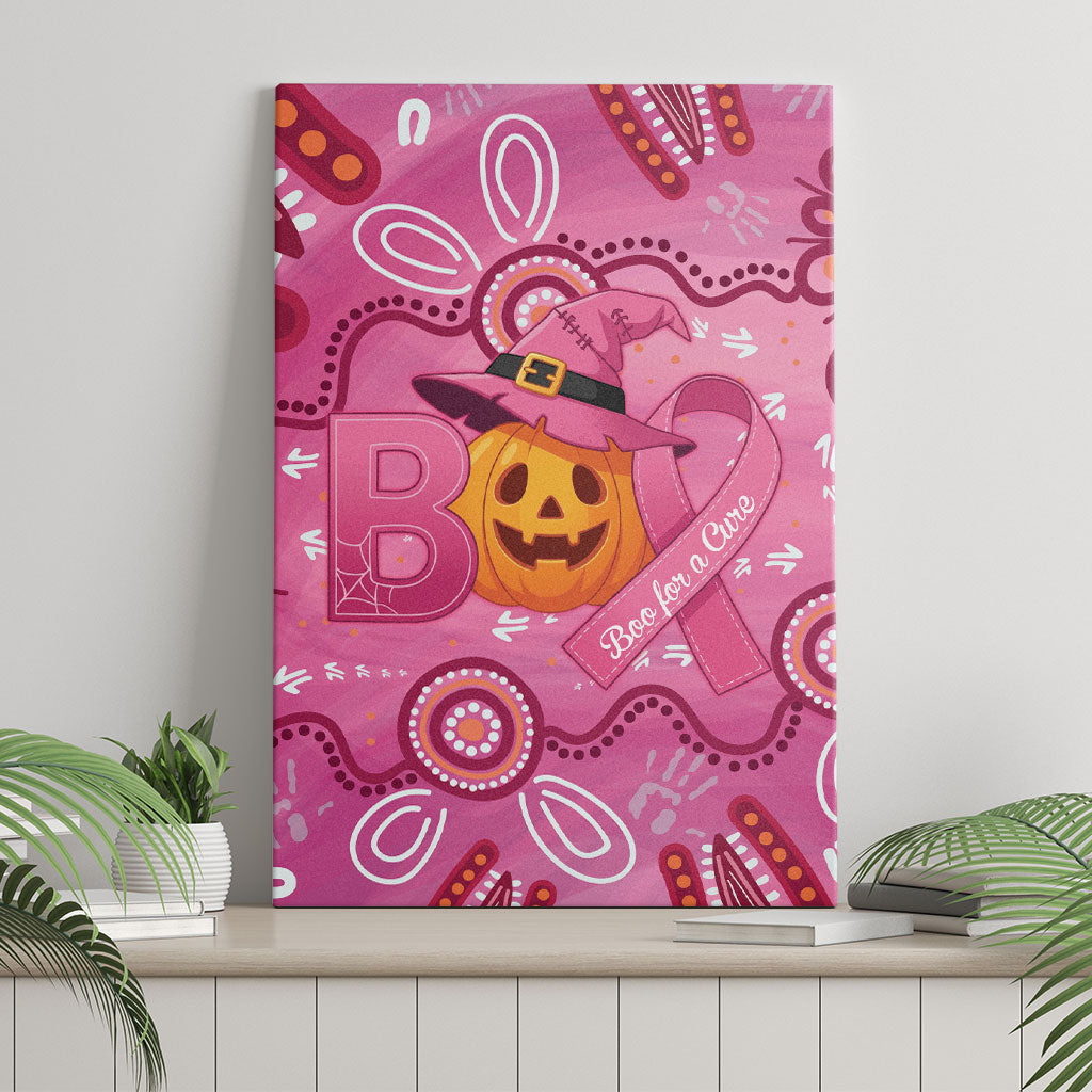 Boo for a Cure Pink Ghost Canvas Wall Art Aboriginal Halloween Wear Pink