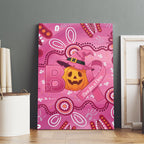 Boo for a Cure Pink Ghost Canvas Wall Art Aboriginal Halloween Wear Pink