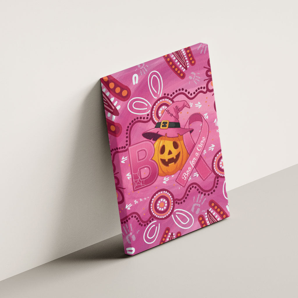 Boo for a Cure Pink Ghost Canvas Wall Art Aboriginal Halloween Wear Pink