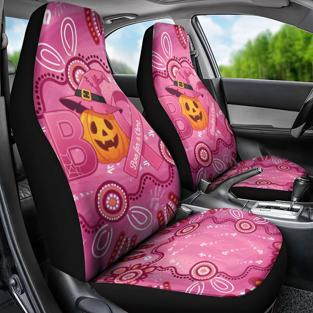Boo for a Cure Pink Ghost Car Seat Cover Aboriginal Halloween Wear Pink