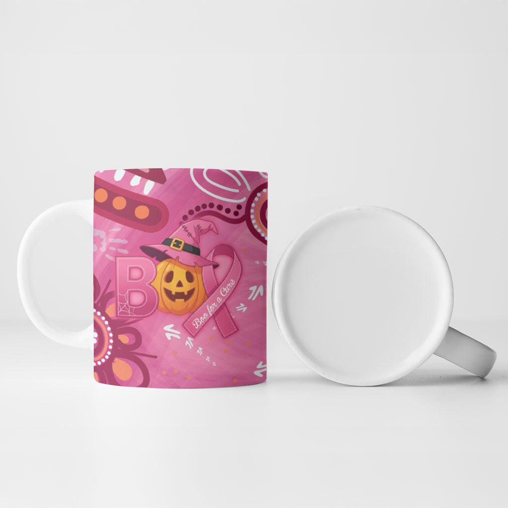 Boo for a Cure Pink Ghost Ceramic Mug Aboriginal Halloween Wear Pink