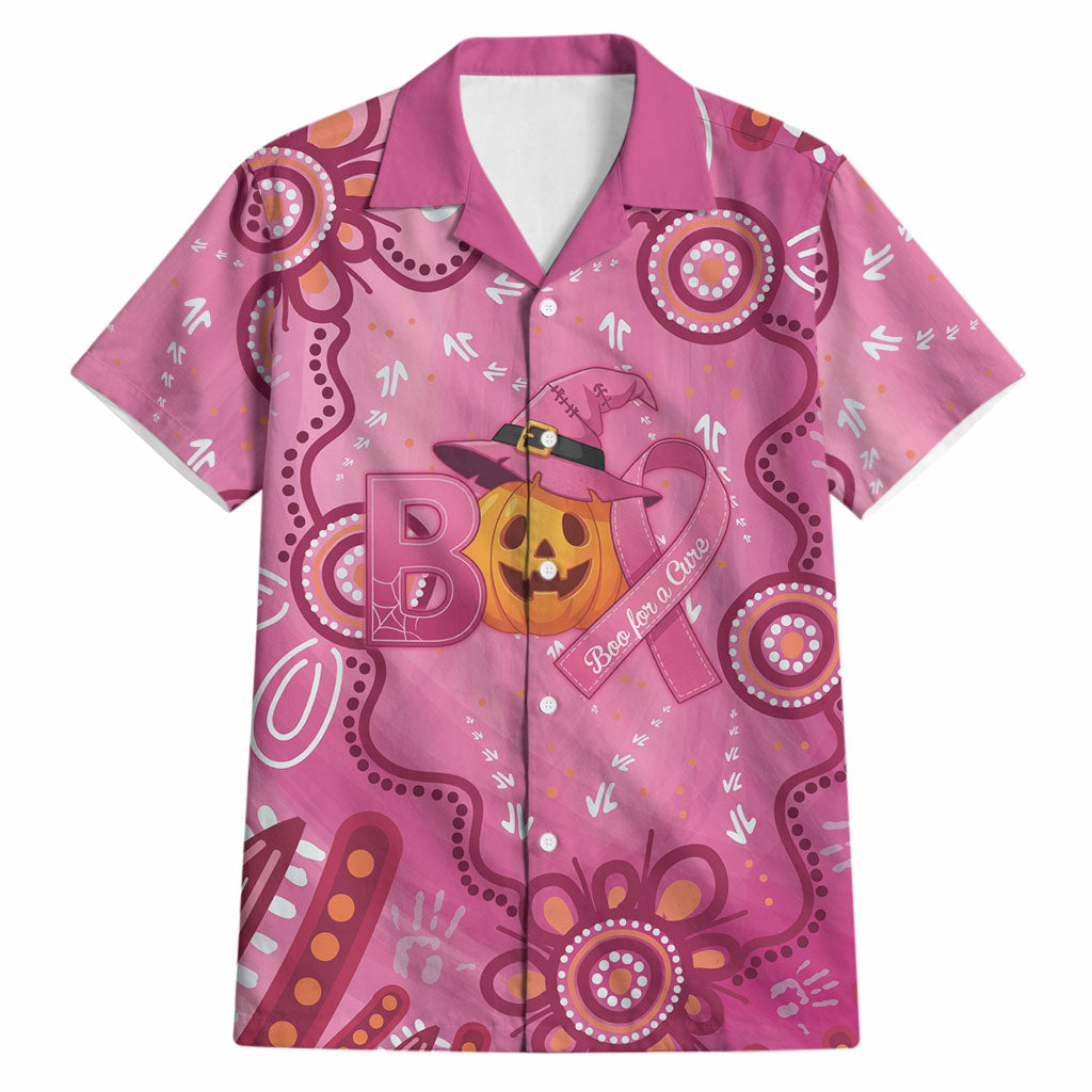Boo for a Cure Pink Ghost Hawaiian Shirt Aboriginal Halloween Wear Pink