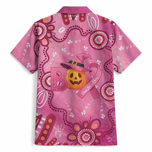 Boo for a Cure Pink Ghost Hawaiian Shirt Aboriginal Halloween Wear Pink