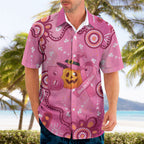 Boo for a Cure Pink Ghost Hawaiian Shirt Aboriginal Halloween Wear Pink
