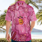 Boo for a Cure Pink Ghost Hawaiian Shirt Aboriginal Halloween Wear Pink