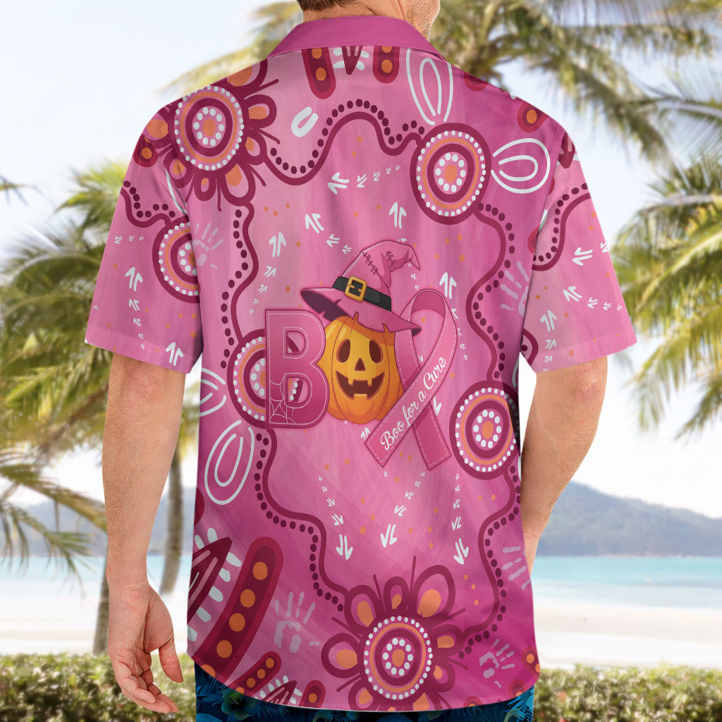 Boo for a Cure Pink Ghost Hawaiian Shirt Aboriginal Halloween Wear Pink