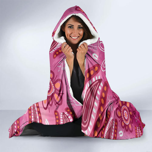 Boo for a Cure Pink Ghost Hooded Blanket Aboriginal Halloween Wear Pink