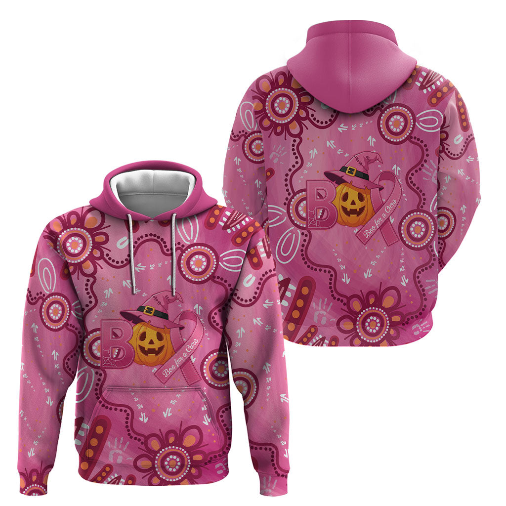 Boo for a Cure Pink Ghost Hoodie Aboriginal Halloween Wear Pink