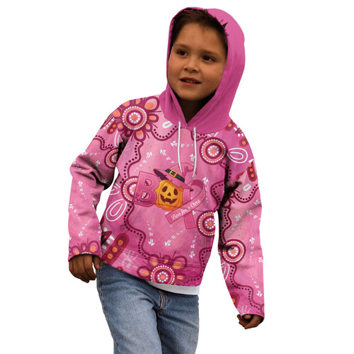 Boo for a Cure Pink Ghost Kid Hoodie Aboriginal Halloween Wear Pink