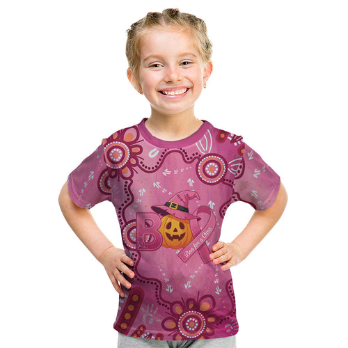 Boo for a Cure Pink Ghost Kid T Shirt Aboriginal Halloween Wear Pink