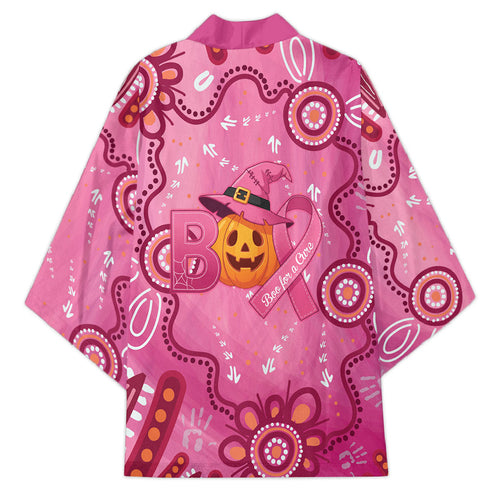 Boo for a Cure Pink Ghost Kimono Aboriginal Halloween Wear Pink